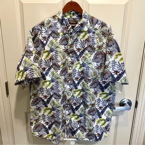 Ariat Blaine Short Sleeve Tropical Leaves Hawaiian Shirt Men’s XXL 2XL TALL